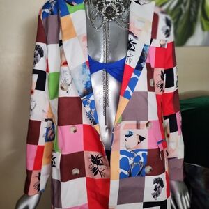 Vibrant Patchwork Women's Blazer